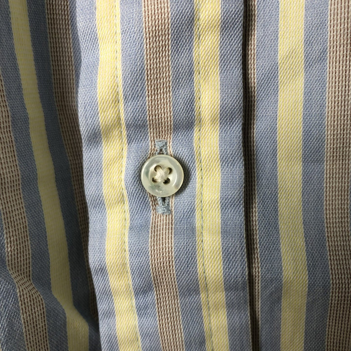 Burberry's BURBERRY LONDON wide-collar long-sleeved cotton striped shirt, made in the USA, men's size M cotton blue type Vintage Second Hand