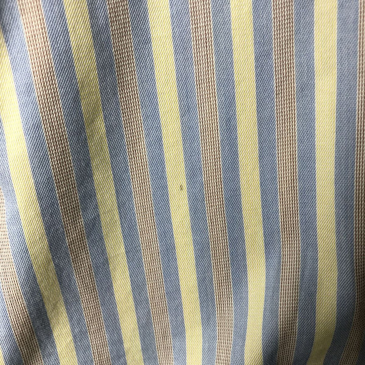 Burberry's BURBERRY LONDON wide-collar long-sleeved cotton striped shirt, made in the USA, men's size M cotton blue type Vintage Second Hand