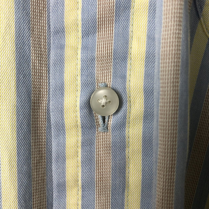 Burberry's BURBERRY LONDON wide-collar long-sleeved cotton striped shirt, made in the USA, men's size M cotton blue type Vintage Second Hand