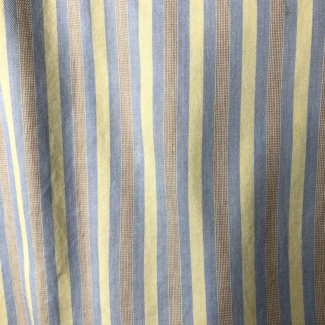 Burberry's BURBERRY LONDON wide-collar long-sleeved cotton striped shirt, made in the USA, men's size M cotton blue type Vintage Second Hand