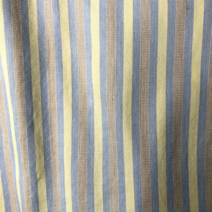 Burberry's BURBERRY LONDON wide-collar long-sleeved cotton striped shirt, made in the USA, men's size M cotton blue type Vintage Second Hand