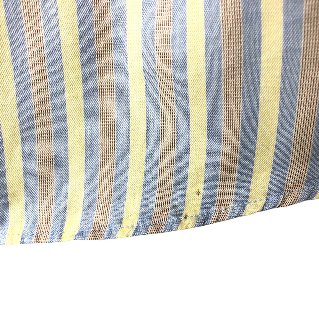 Burberry's BURBERRY LONDON wide-collar long-sleeved cotton striped shirt, made in the USA, men's size M cotton blue type Vintage Second Hand