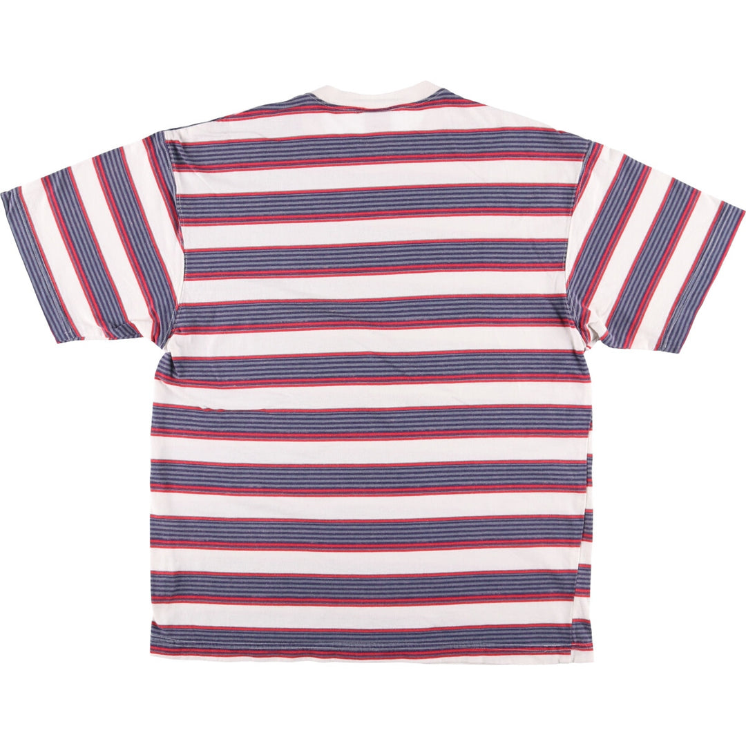 90'S Vintage Columbia Short Sleeve Striped T-Shirt, Made in USA, Men's Size L cotton white type Vintage Second Hand
