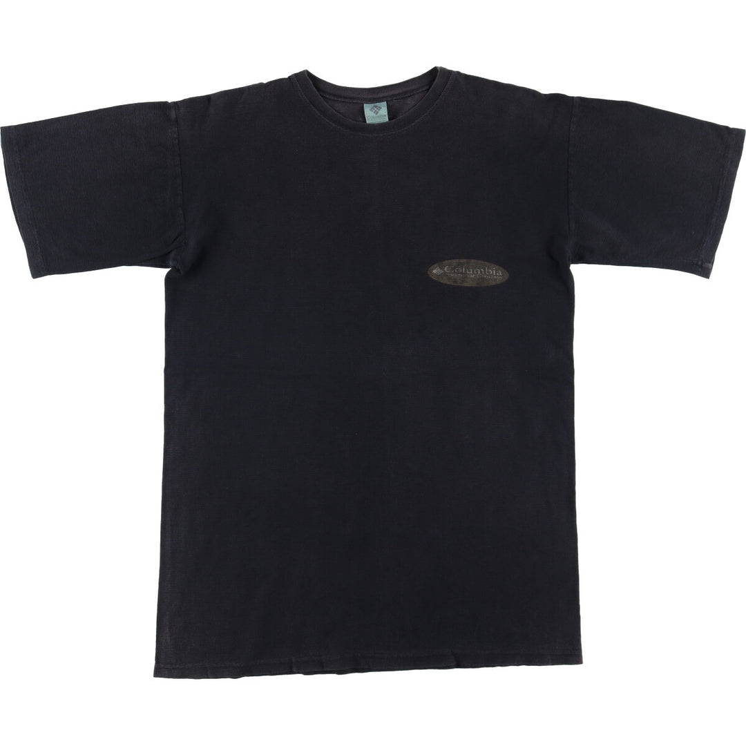90'S Vintage Columbia Short Sleeve Logo T-Shirt, Made in USA, Men's Size L cotton black type Vintage Second Hand