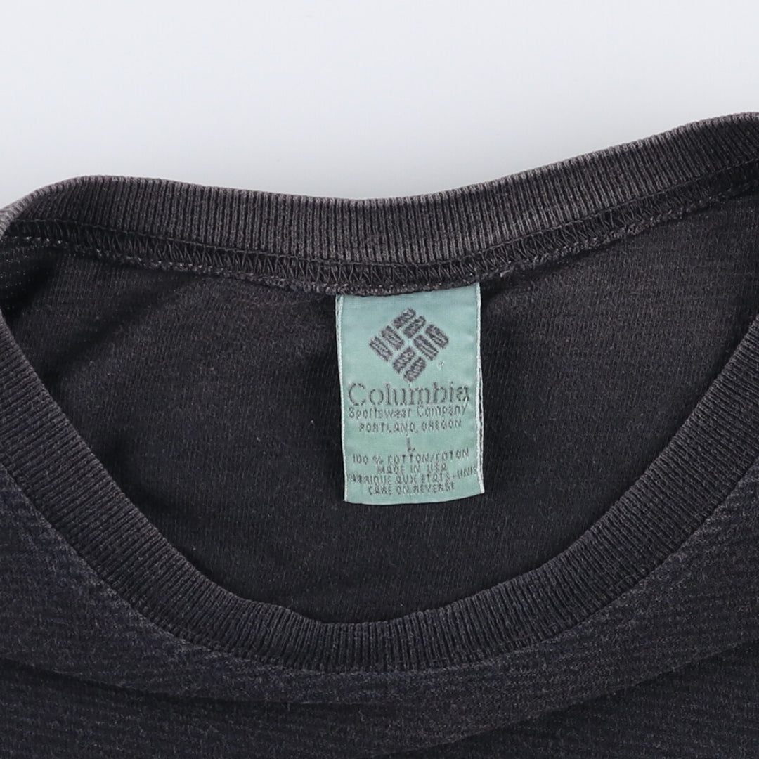 90'S Vintage Columbia Short Sleeve Logo T-Shirt, Made in USA, Men's Size L cotton black type Vintage Second Hand