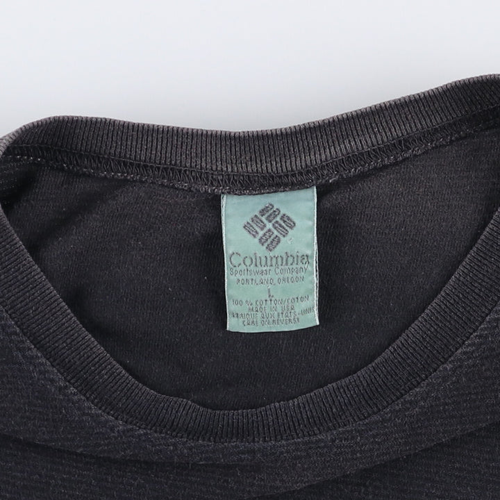 90'S Vintage Columbia Short Sleeve Logo T-Shirt, Made in USA, Men's Size L cotton black type Vintage Second Hand