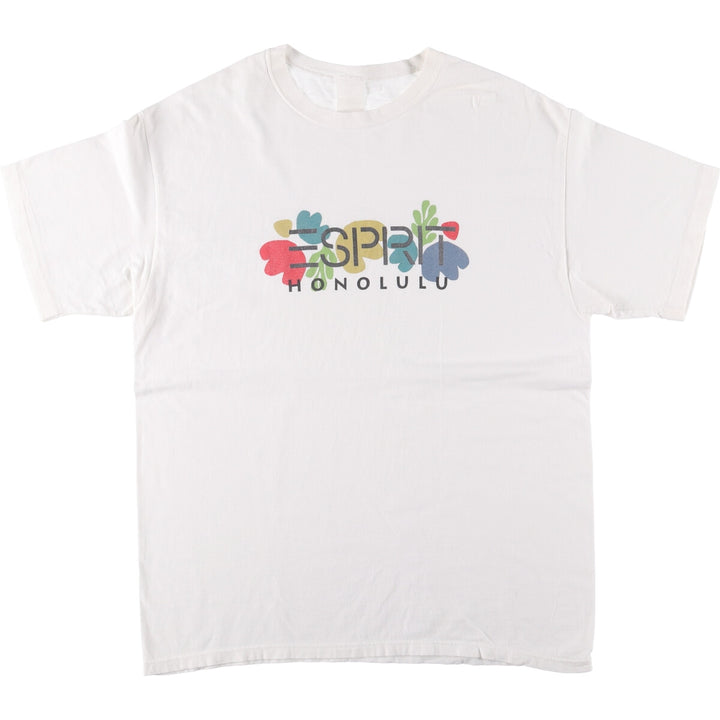 ESPRIT Short Sleeve Printed T-Shirt, Men's Size L unclear white type Vintage Second Hand