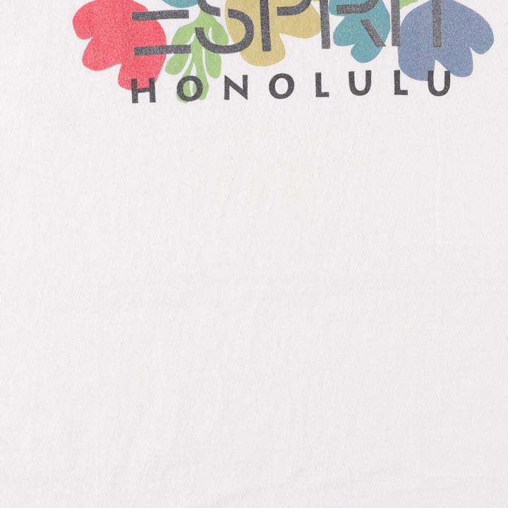 ESPRIT Short Sleeve Printed T-Shirt, Men's Size L unclear white type Vintage Second Hand