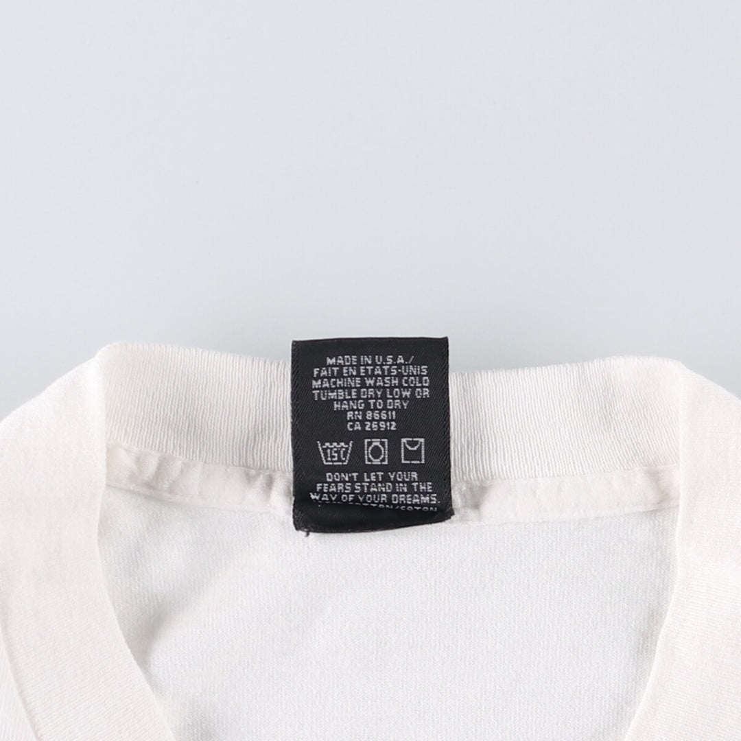 90'S NO FEAR surf skate T-shirt made in USA, men's size L, vintage cotton white type Vintage Second Hand