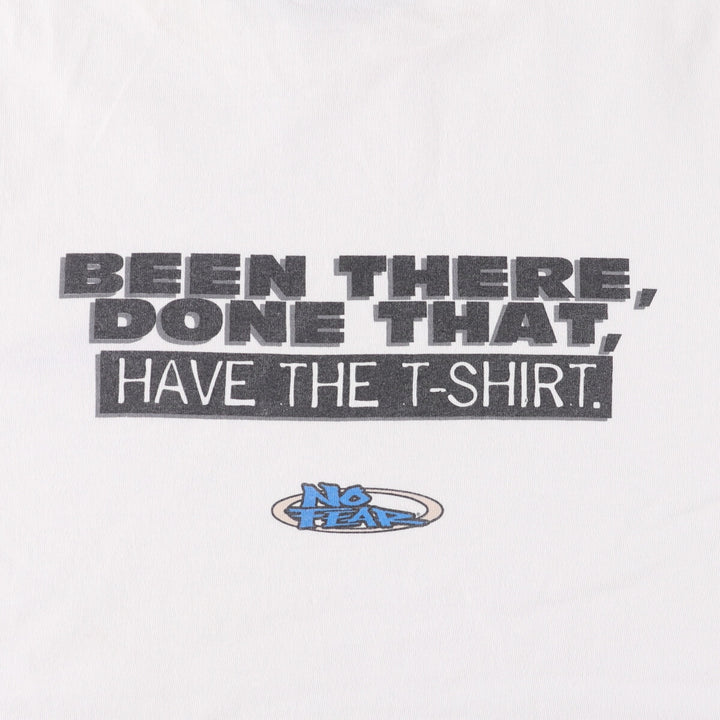 90'S NO FEAR surf skate T-shirt made in USA, men's size L, vintage cotton white type Vintage Second Hand