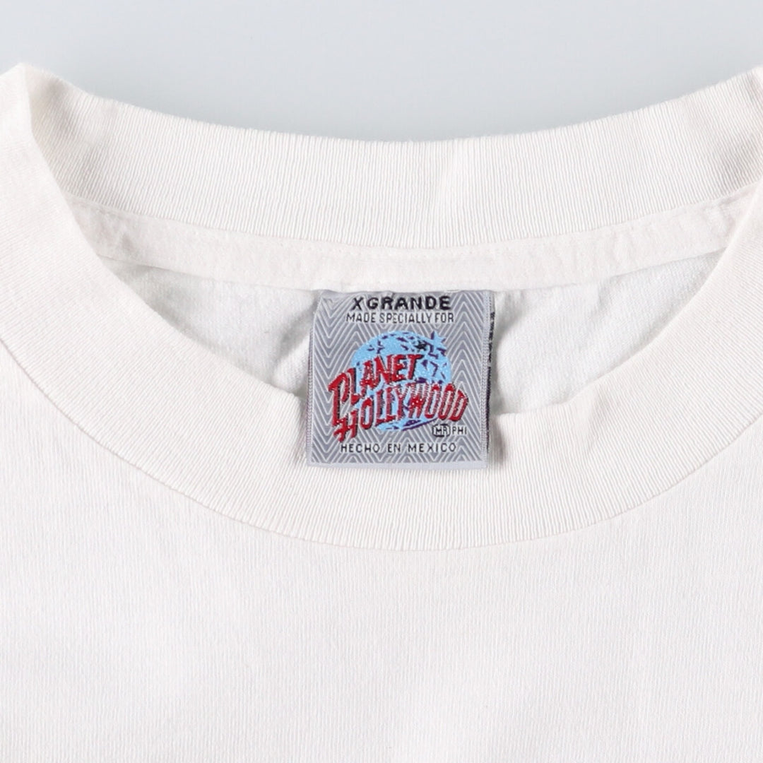 Vintage Planet Hollywood Advertising T-Shirt, Men's XL cotton white type Vintage Second Hand