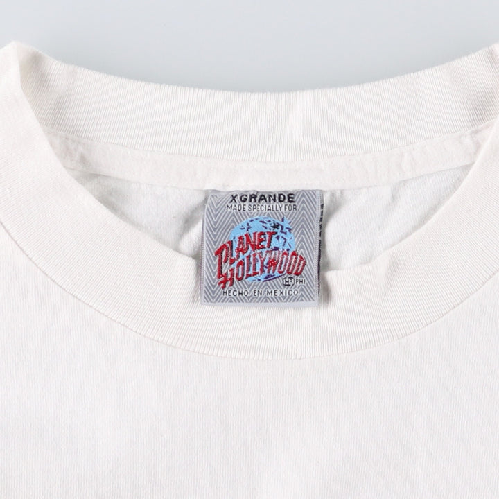 Vintage Planet Hollywood Advertising T-Shirt, Men's XL cotton white type Vintage Second Hand