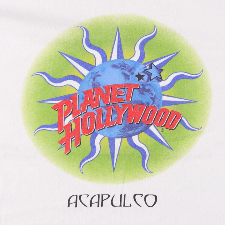 Vintage Planet Hollywood Advertising T-Shirt, Men's XL cotton white type Vintage Second Hand