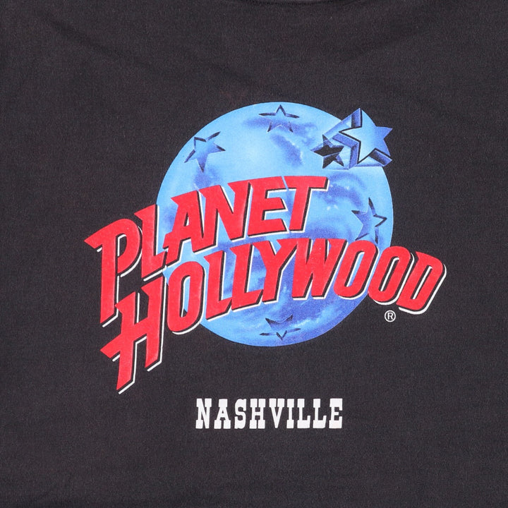 90'S PLANET HOLLYWOOD Advertising T-shirt, Made in USA, Men's M, Vintage cotton black type Vintage Second Hand