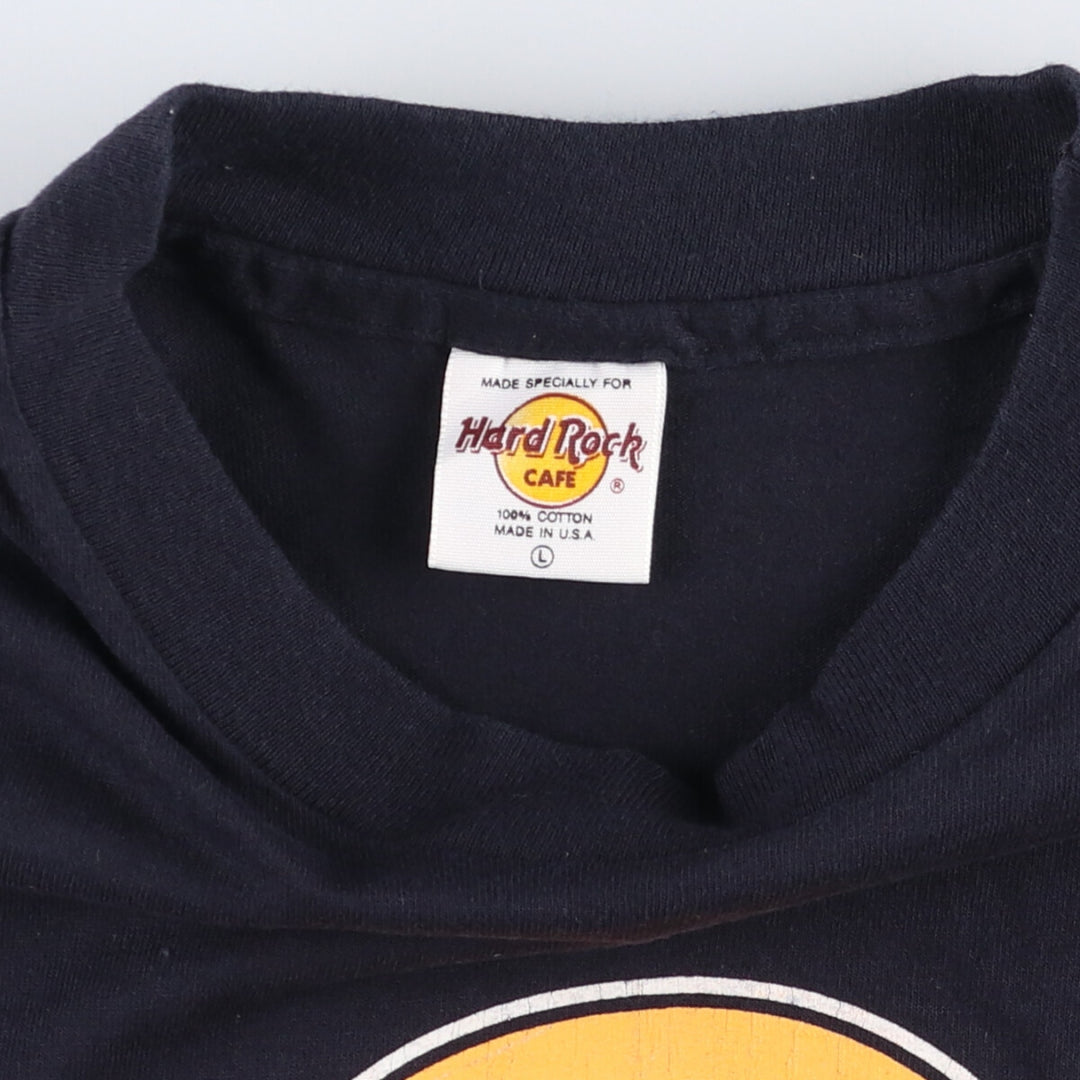 Vintage HARD ROCK CAFE CHICAGO advertising T-shirt, Made in USA, Men's Size L cotton black type Vintage Second Hand