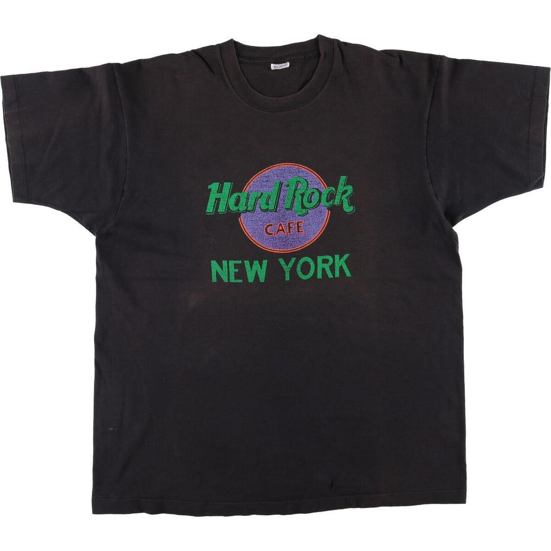 Vintage HARD ROCK CAFE NEW YORK Hard Rock Cafe New York advertising T-shirt, men's size XL cotton black type Vintage Second Hand