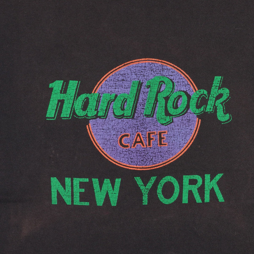 Vintage HARD ROCK CAFE NEW YORK Hard Rock Cafe New York advertising T-shirt, men's size XL cotton black type Vintage Second Hand