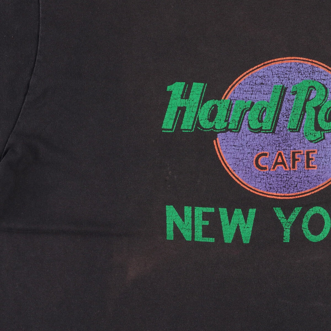Vintage HARD ROCK CAFE NEW YORK Hard Rock Cafe New York advertising T-shirt, men's size XL cotton black type Vintage Second Hand