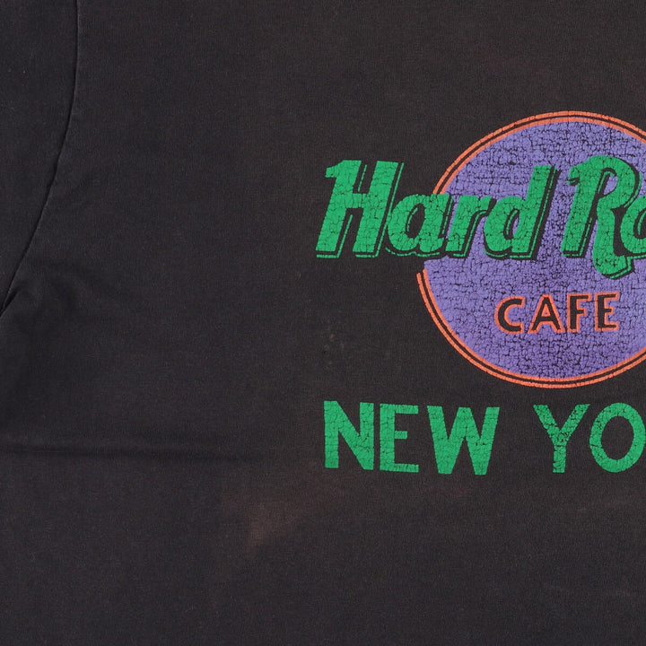 Vintage HARD ROCK CAFE NEW YORK Hard Rock Cafe New York advertising T-shirt, men's size XL cotton black type Vintage Second Hand