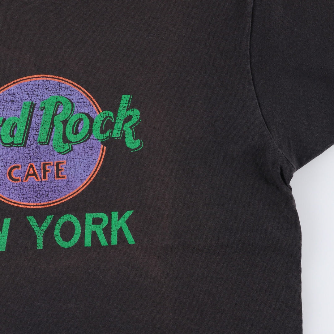 Vintage HARD ROCK CAFE NEW YORK Hard Rock Cafe New York advertising T-shirt, men's size XL cotton black type Vintage Second Hand