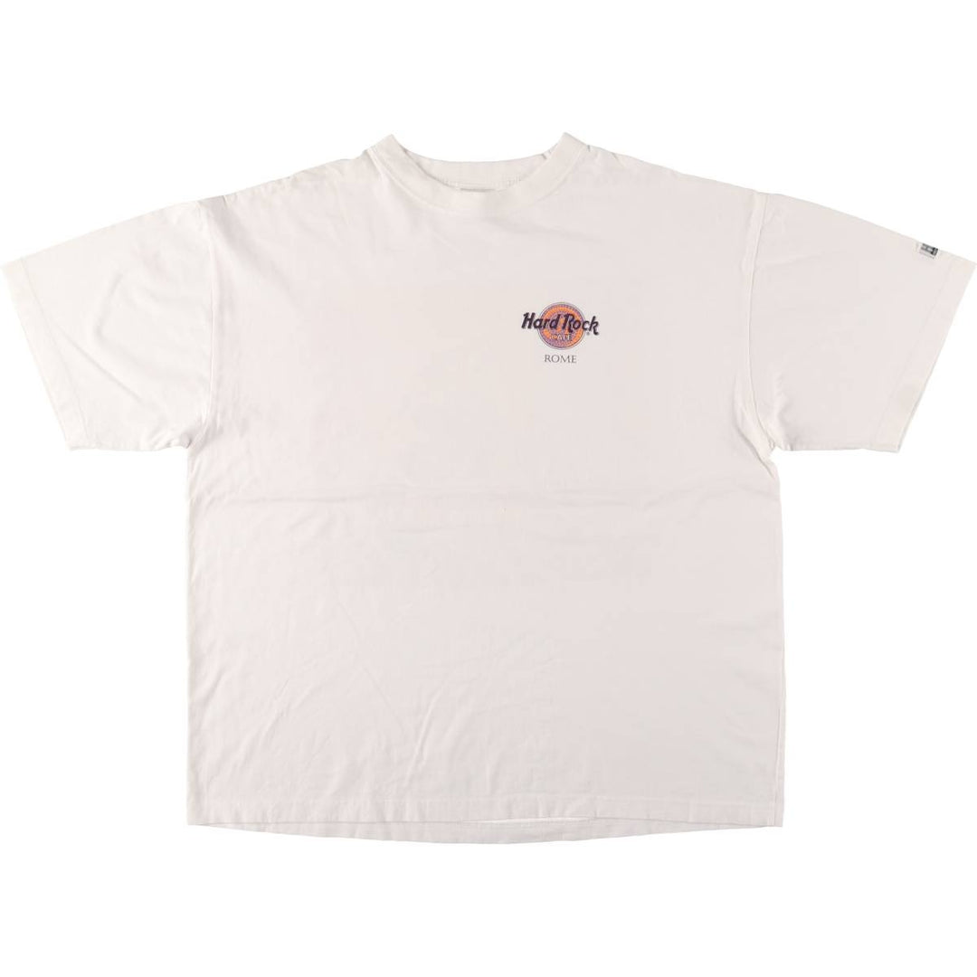 HARD ROCK CAFE ROME Advertising T-shirt Men's XL cotton white type Vintage Second Hand