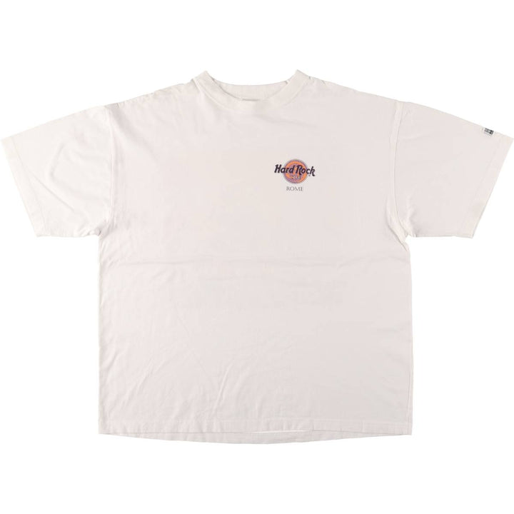 HARD ROCK CAFE ROME Advertising T-shirt Men's XL cotton white type Vintage Second Hand