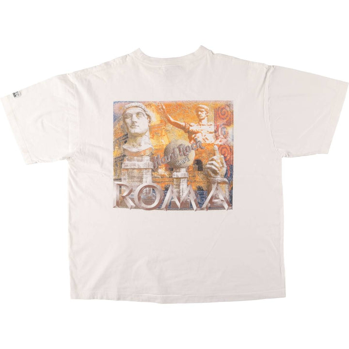 HARD ROCK CAFE ROME Advertising T-shirt Men's XL cotton white type Vintage Second Hand