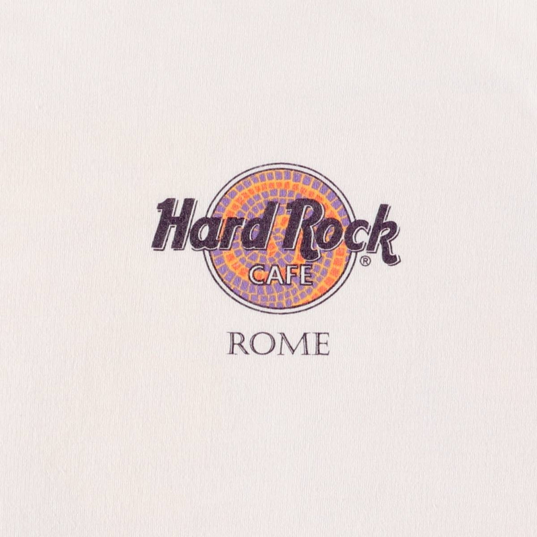 HARD ROCK CAFE ROME Advertising T-shirt Men's XL cotton white type Vintage Second Hand