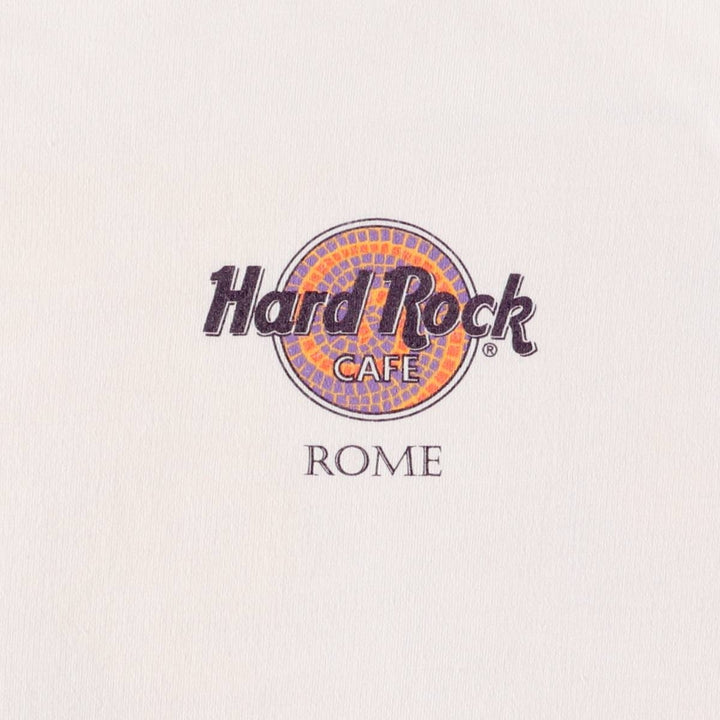 HARD ROCK CAFE ROME Advertising T-shirt Men's XL cotton white type Vintage Second Hand