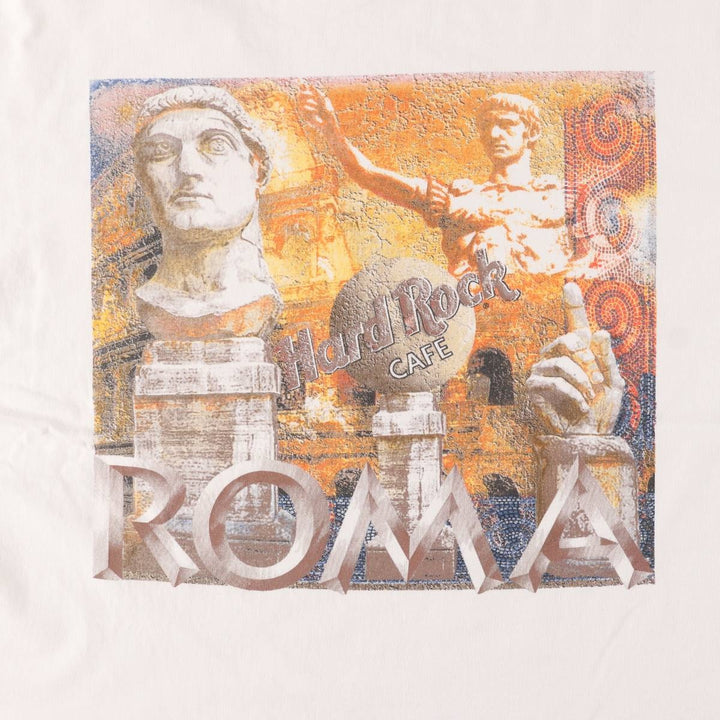 HARD ROCK CAFE ROME Advertising T-shirt Men's XL cotton white type Vintage Second Hand