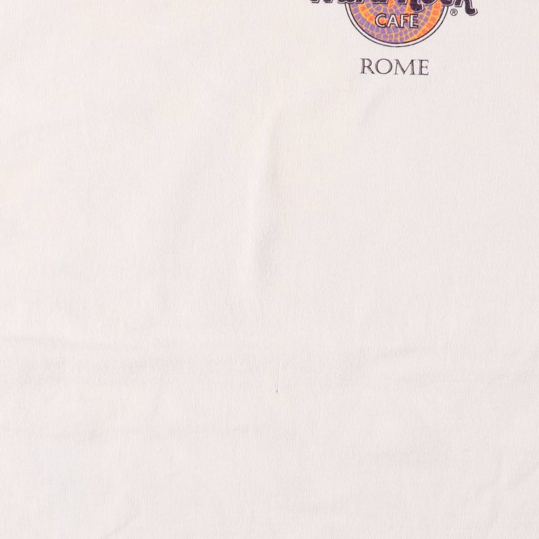HARD ROCK CAFE ROME Advertising T-shirt Men's XL cotton white type Vintage Second Hand