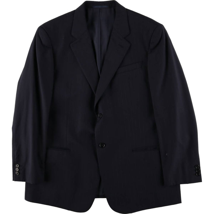 Armani ARMANI COLLEZIONI Striped Pattern Tailored Jacket, Men's Size L Viscose rayon black type Vintage Second Hand