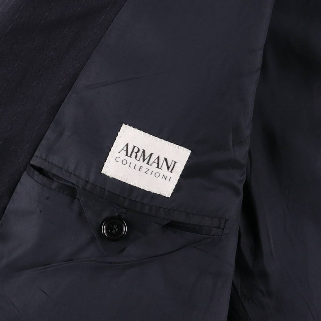 Armani ARMANI COLLEZIONI Striped Pattern Tailored Jacket, Men's Size L Viscose rayon black type Vintage Second Hand