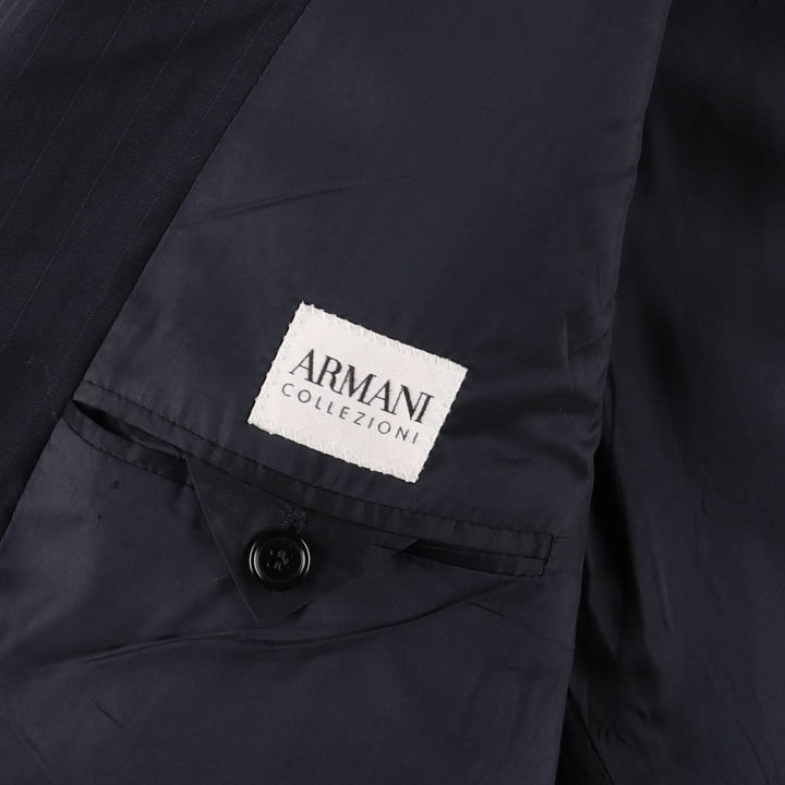 Armani ARMANI COLLEZIONI Striped Pattern Tailored Jacket, Men's Size L Viscose rayon black type Vintage Second Hand