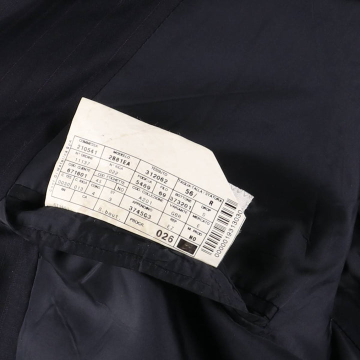 Armani ARMANI COLLEZIONI Striped Pattern Tailored Jacket, Men's Size L Viscose rayon black type Vintage Second Hand