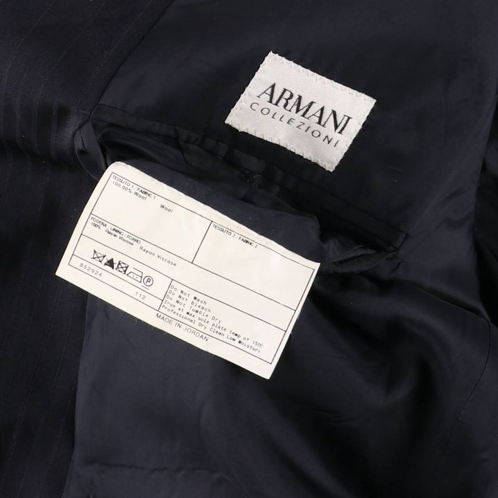 Armani ARMANI COLLEZIONI Striped Pattern Tailored Jacket, Men's Size L Viscose rayon black type Vintage Second Hand