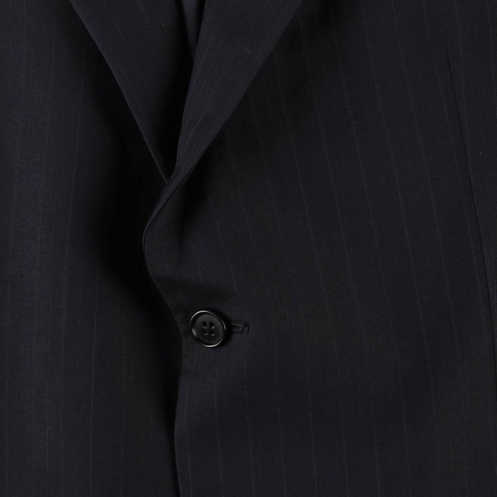 Armani ARMANI COLLEZIONI Striped Pattern Tailored Jacket, Men's Size L Viscose rayon black type Vintage Second Hand