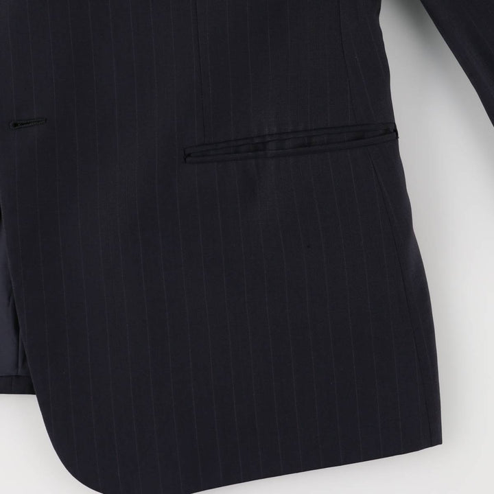 Armani ARMANI COLLEZIONI Striped Pattern Tailored Jacket, Men's Size L Viscose rayon black type Vintage Second Hand