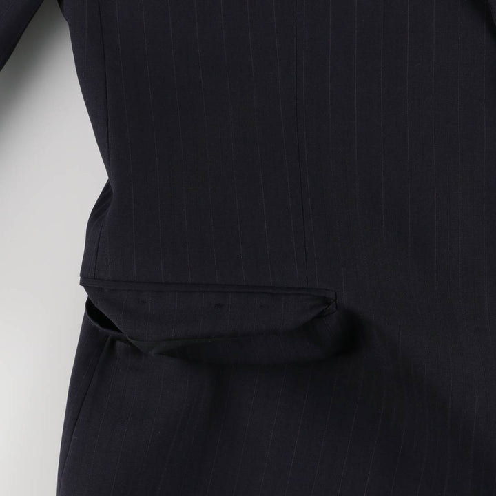 Armani ARMANI COLLEZIONI Striped Pattern Tailored Jacket, Men's Size L Viscose rayon black type Vintage Second Hand