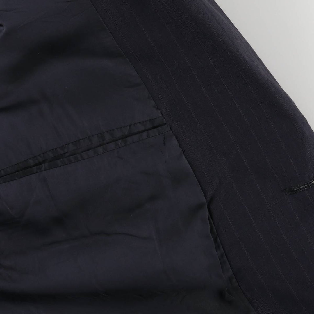 Armani ARMANI COLLEZIONI Striped Pattern Tailored Jacket, Men's Size L Viscose rayon black type Vintage Second Hand