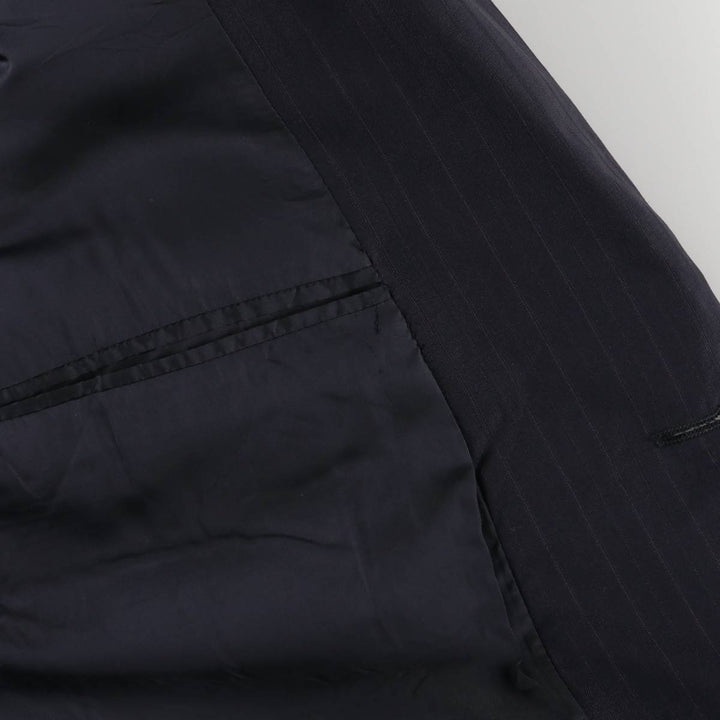Armani ARMANI COLLEZIONI Striped Pattern Tailored Jacket, Men's Size L Viscose rayon black type Vintage Second Hand