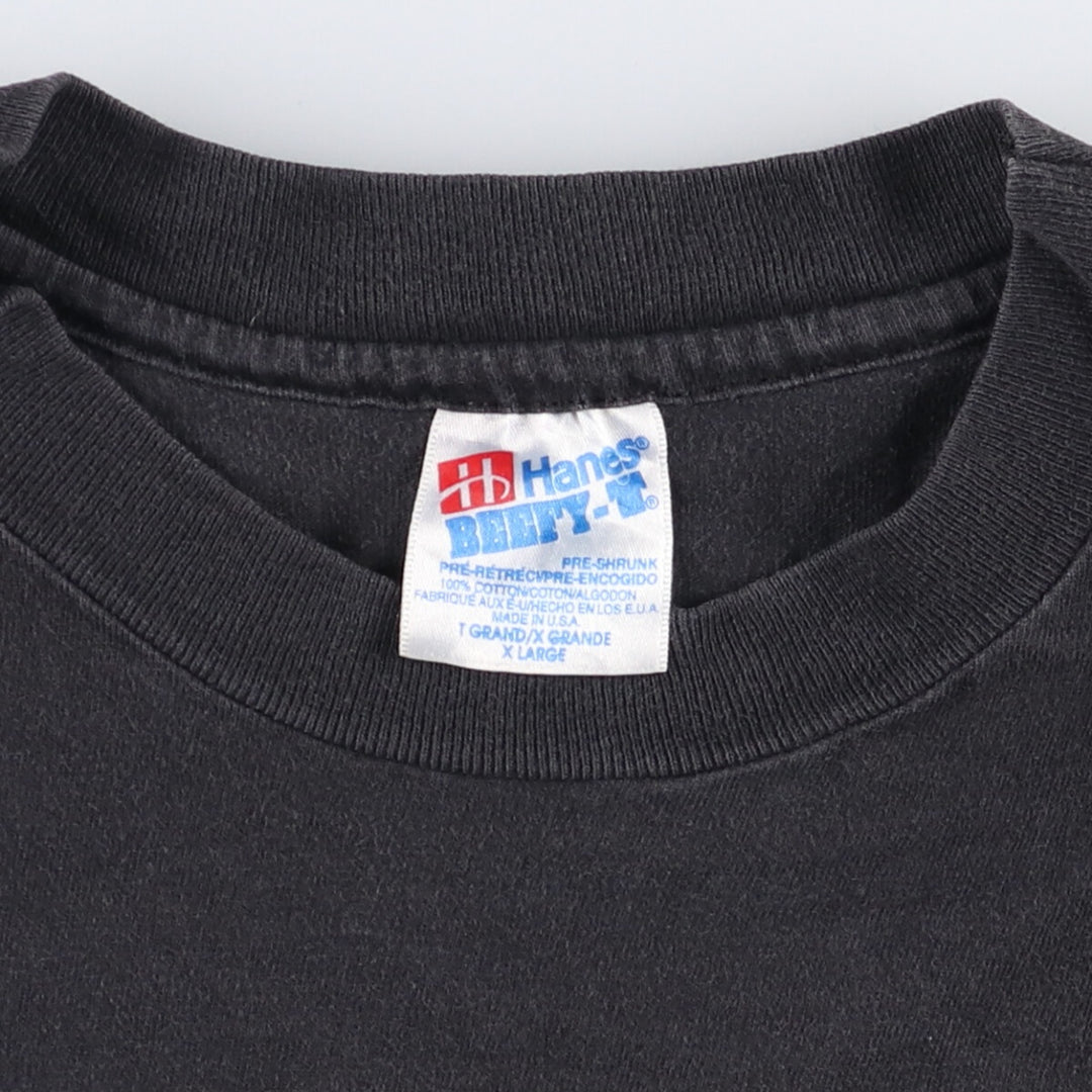 Vintage 90'S Hanes Advertising T-Shirt, Made in USA, Men's XL cotton black type Vintage Second Hand