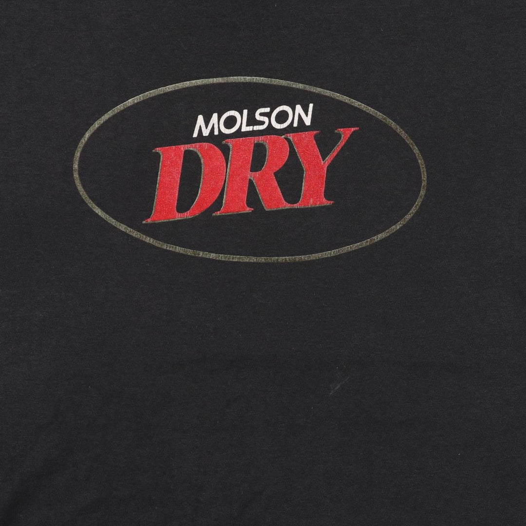 Vintage 90'S Hanes MOLSON DRY Advertising T-Shirt, Made in USA, Men's XL cotton black type Vintage Second Hand