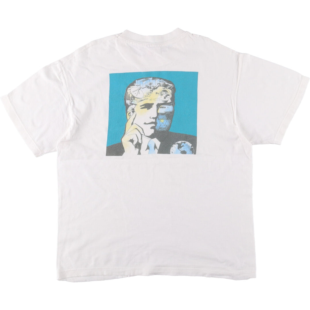 Hanes GVD LEASING Advertising T-Shirt, Men's, Size L, Vintage cotton white type Vintage Second Hand