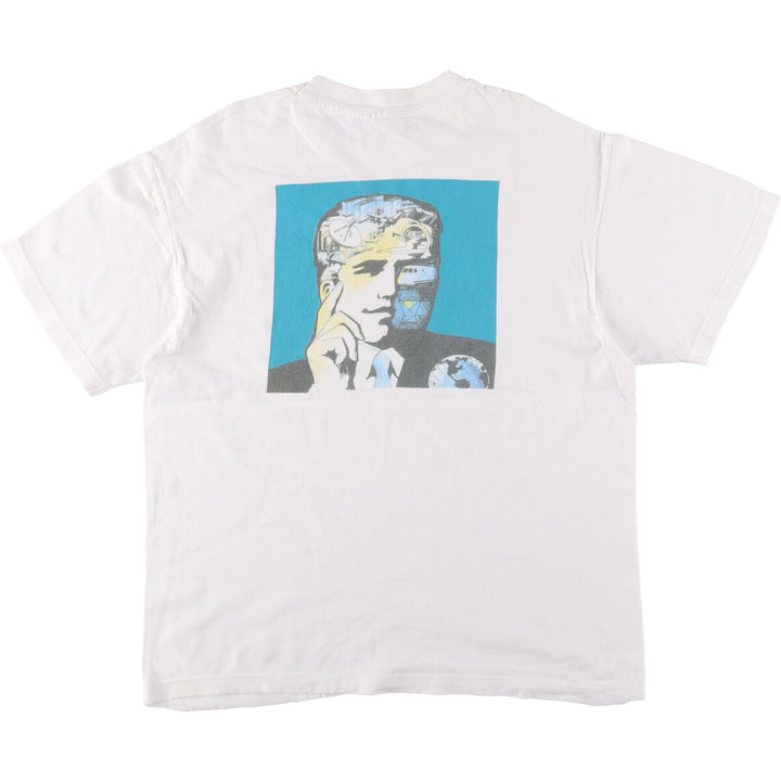 Hanes GVD LEASING Advertising T-Shirt, Men's, Size L, Vintage cotton white type Vintage Second Hand