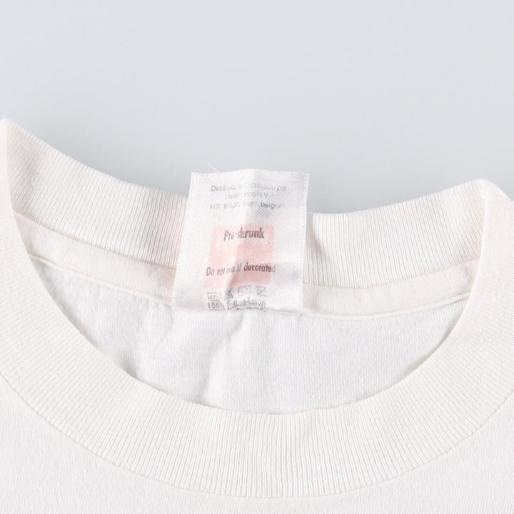Hanes GVD LEASING Advertising T-Shirt, Men's, Size L, Vintage cotton white type Vintage Second Hand