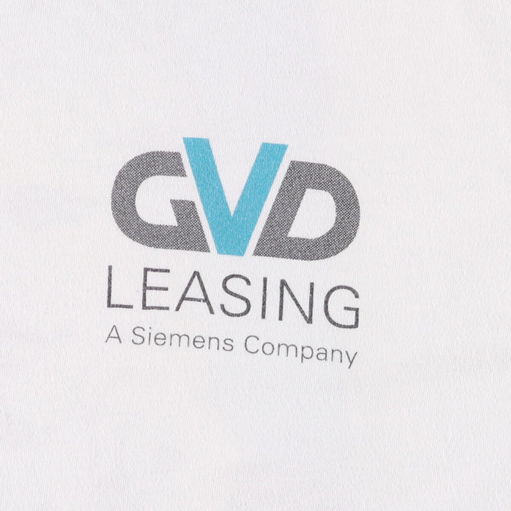 Hanes GVD LEASING Advertising T-Shirt, Men's, Size L, Vintage cotton white type Vintage Second Hand