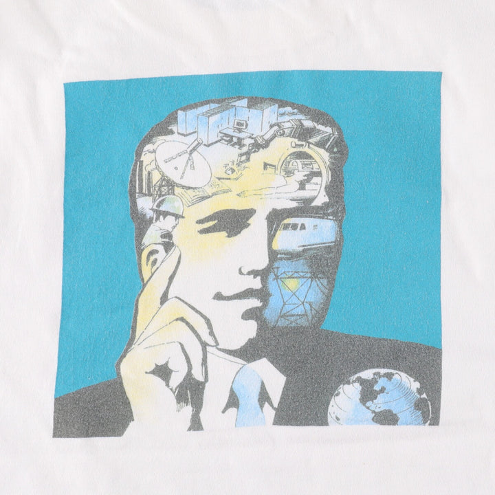 Hanes GVD LEASING Advertising T-Shirt, Men's, Size L, Vintage cotton white type Vintage Second Hand