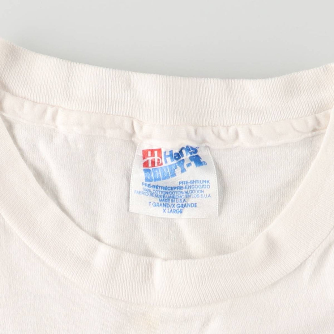 Vintage 90'S Hanes HOOTERS advertising T-shirt, Made in USA, Men's XL cotton white type Vintage Second Hand