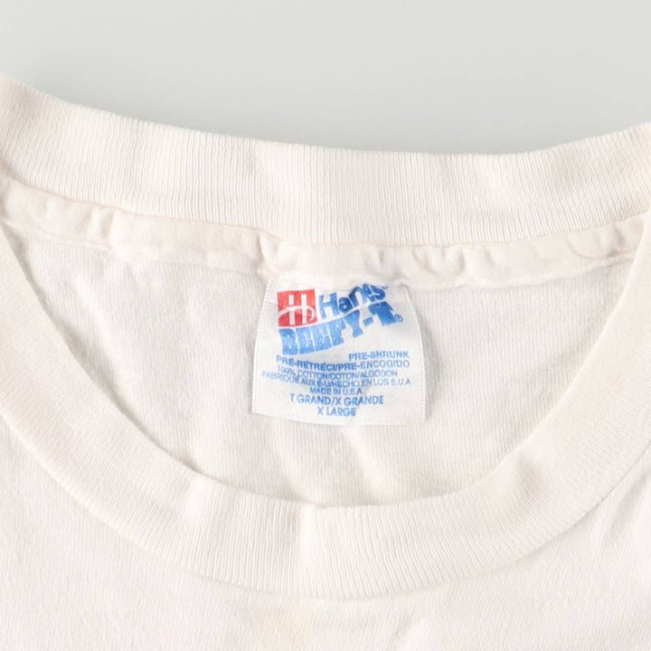 Vintage 90'S Hanes HOOTERS advertising T-shirt, Made in USA, Men's XL cotton white type Vintage Second Hand